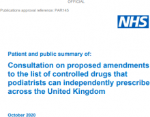Consultation Stage Impact Assessment: Proposed amendments to the list of controlled drugs that podiatrists can independently prescribe across the United Kingdom